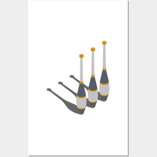 Minimal Juggling Props Clubs - Tshirt Posters and Art